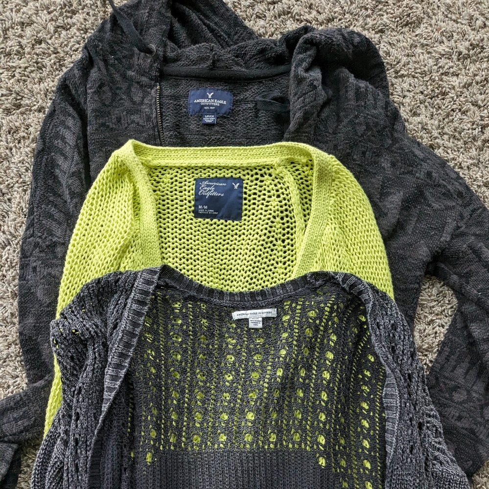 Lot of 3 American Eagle Sweaters